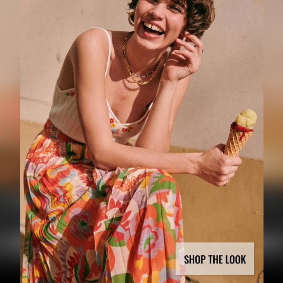 Sezane Dilo Long Pleaded Flowy Skirt - Picture 6 of 7